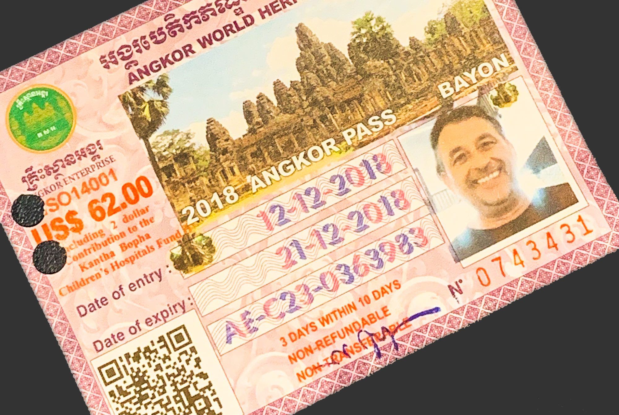 Eintrittsticket zu Angkor Wat
